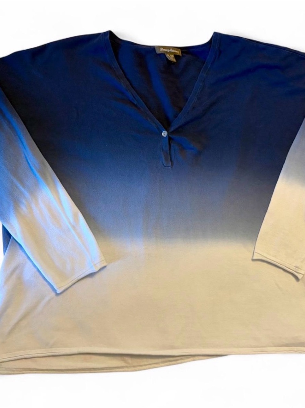 Tommy Bahama Navy to Cream Ombre Long-Sleeve Henley